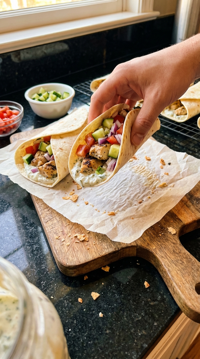 Easy Greek Chicken Wraps