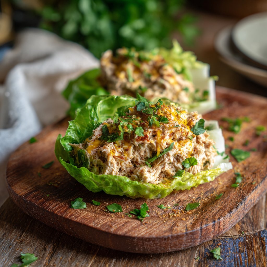 Low Carb Tuna Melt Lettuce Wrap