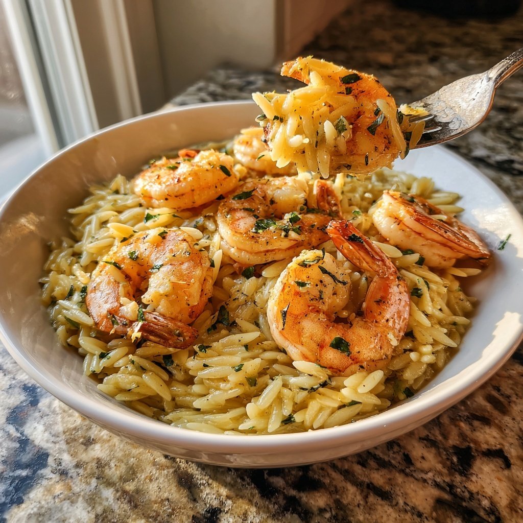 Garlic Butter Shrimp Orzo