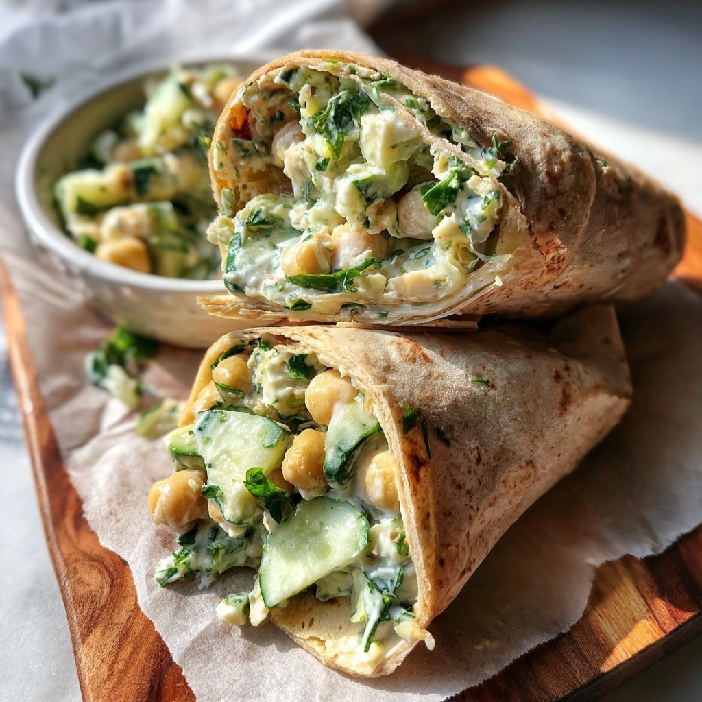Zesty Chickpea Salad Wraps