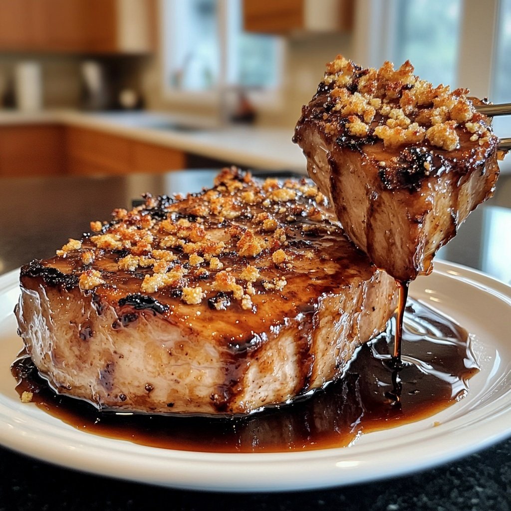 Pork Chop with Balsamic Maple Glaze