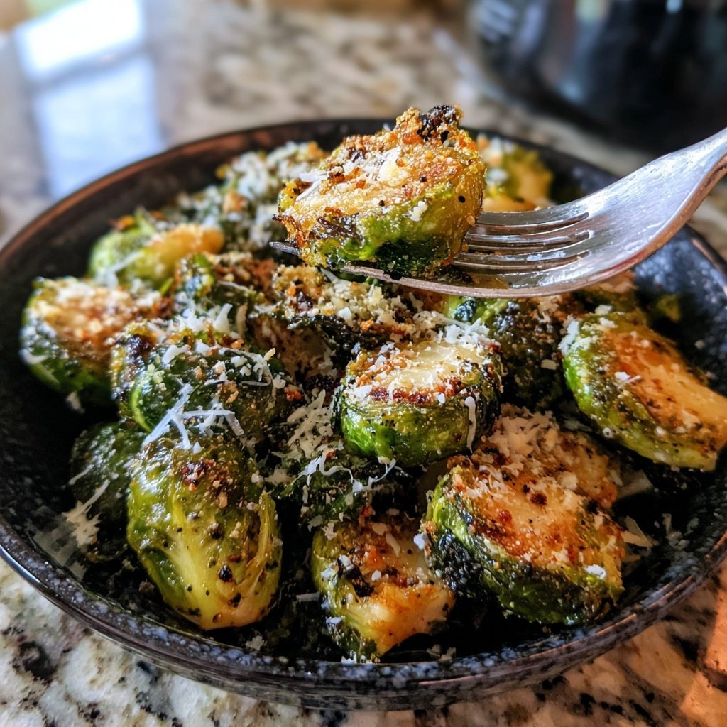 Roasted Garlic Parmesan Brussels Sprouts