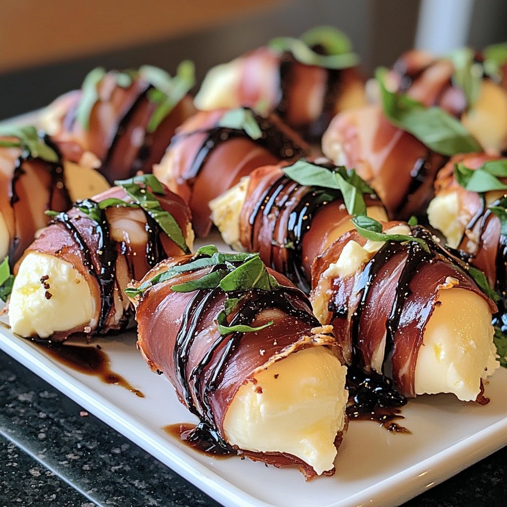 Prosciutto Wrapped Mozzarella Bites