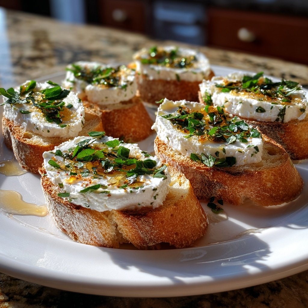 Herbed Goat Cheese Crostini Bites
