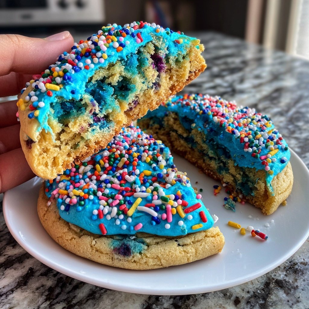 Soft & Chewy Cookie Monster Cookies