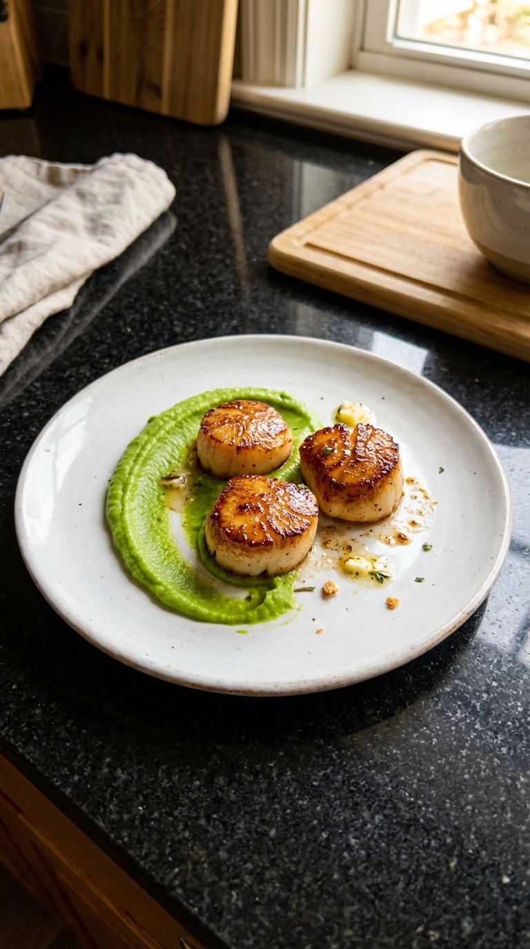 Gourmet Seared Scallops with Purée