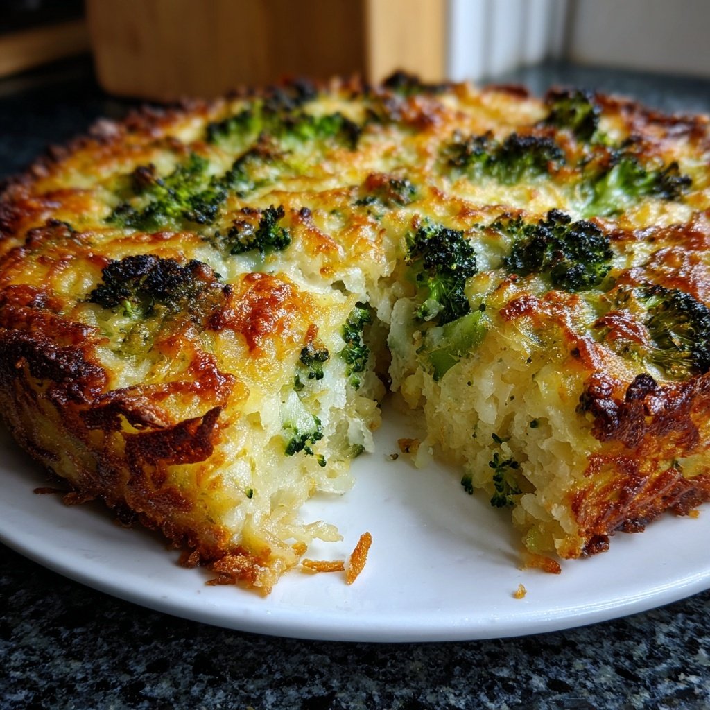 Cheesy Broccoli Hashbrown Bake Vegan