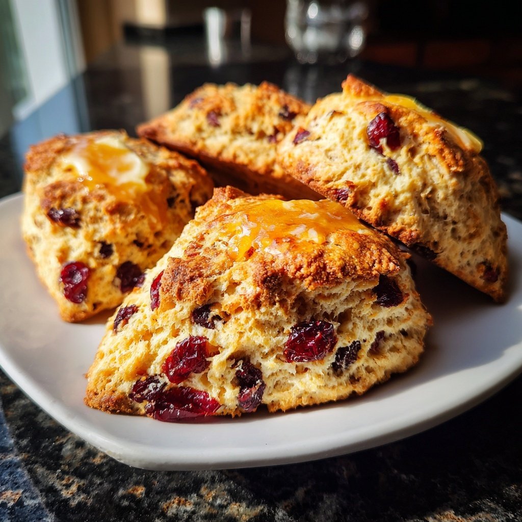 Cranberry Orange Scones with Orange Butter