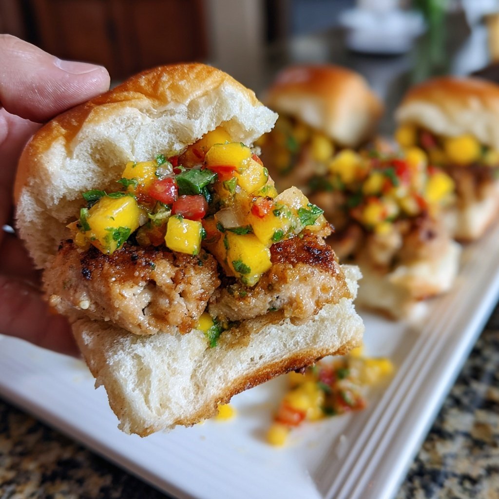 Mango Salsa Chicken Sliders