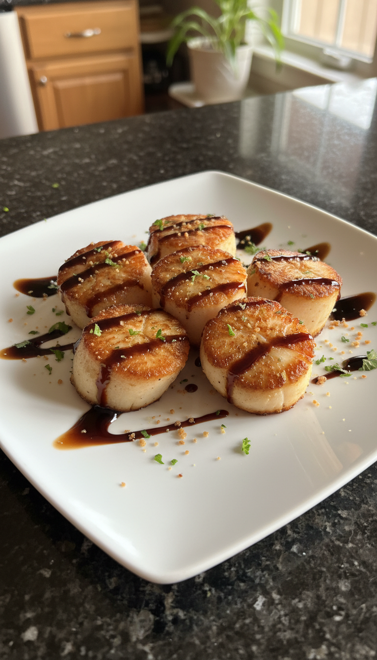 Balsamic Glazed Seared Scallops